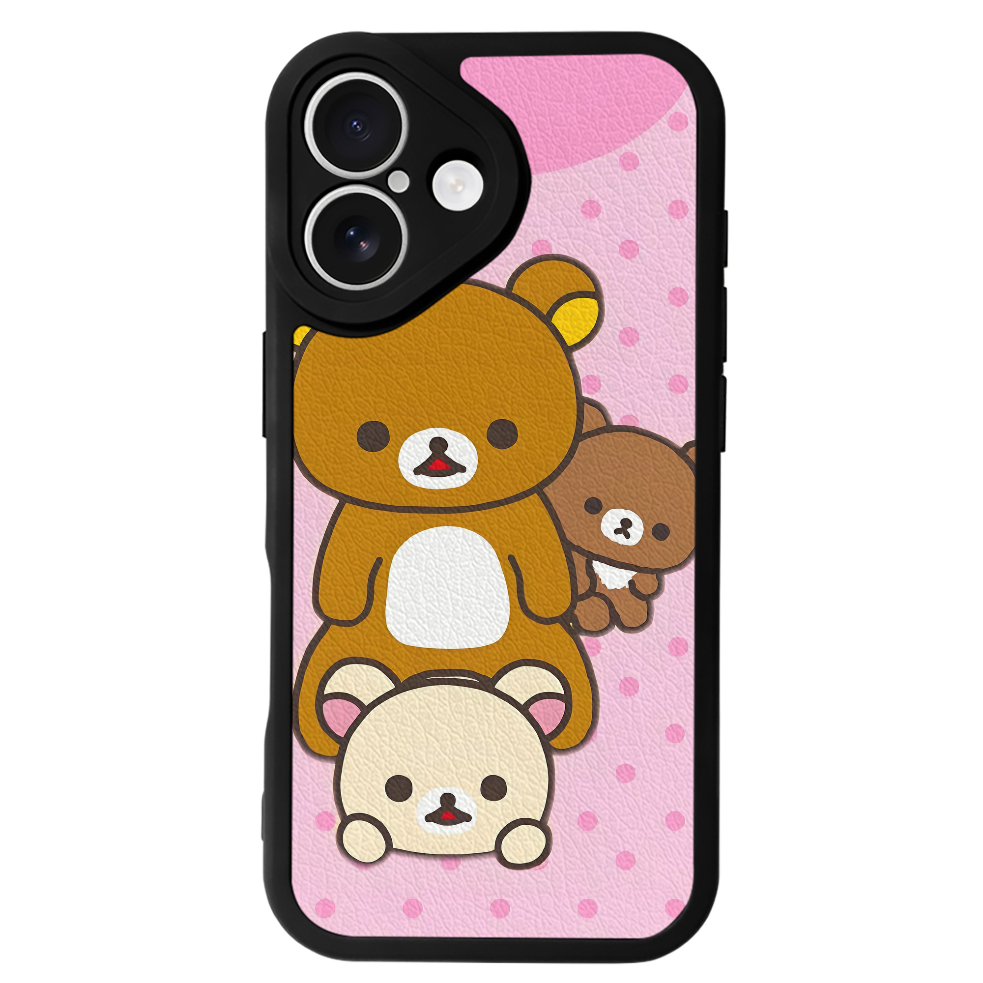 （画像用） リラックマ リラックマ キイロイトリ Rilakkuma Korilakkuma Kiiroitori 【iPhone 16シリーズ対応】シリコンスマホケース（レザー調） 材質：シリコン